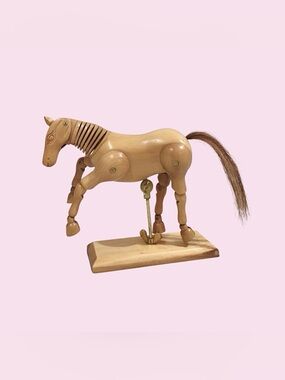 8" Articulated Wooden Horse Mannequin Figure for Drawing.